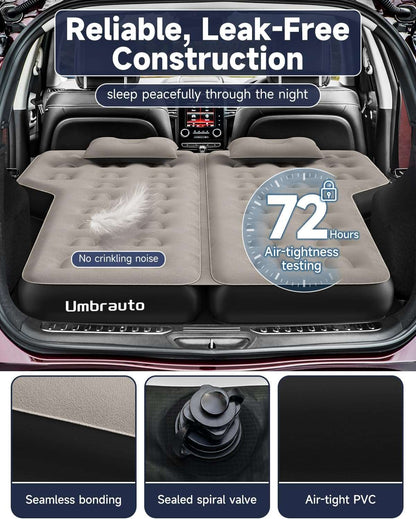 Umbrauto thickened SUV back trunk air mattress in khaki grey with seamless bonding on Tampa Home & Garden Store