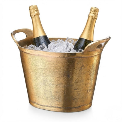 Golden Double Walled Ice Bucket and Cooler Set