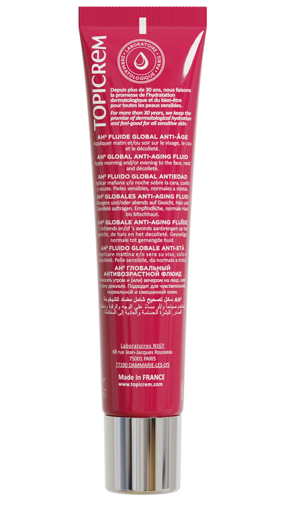 Topicrem Anti-Aging Facial Fluid serum in red tube; hydrates, firms & brightens skin on Tampa Home & Garden Store