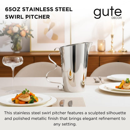 Mirror Finish And Stainless Steel Swirl Pitcher