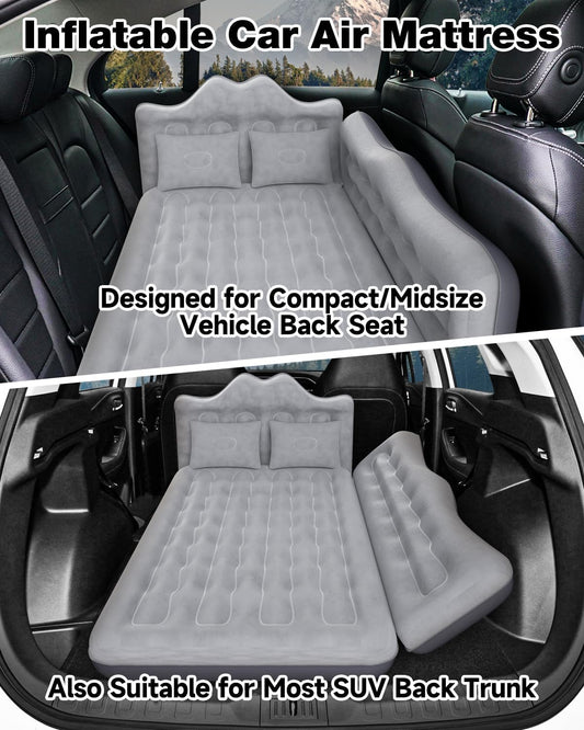 Umbrauto backseat air mattress, wide gray inflatable bed for car and SUV with two pillows on Tampa Home & Garden Store