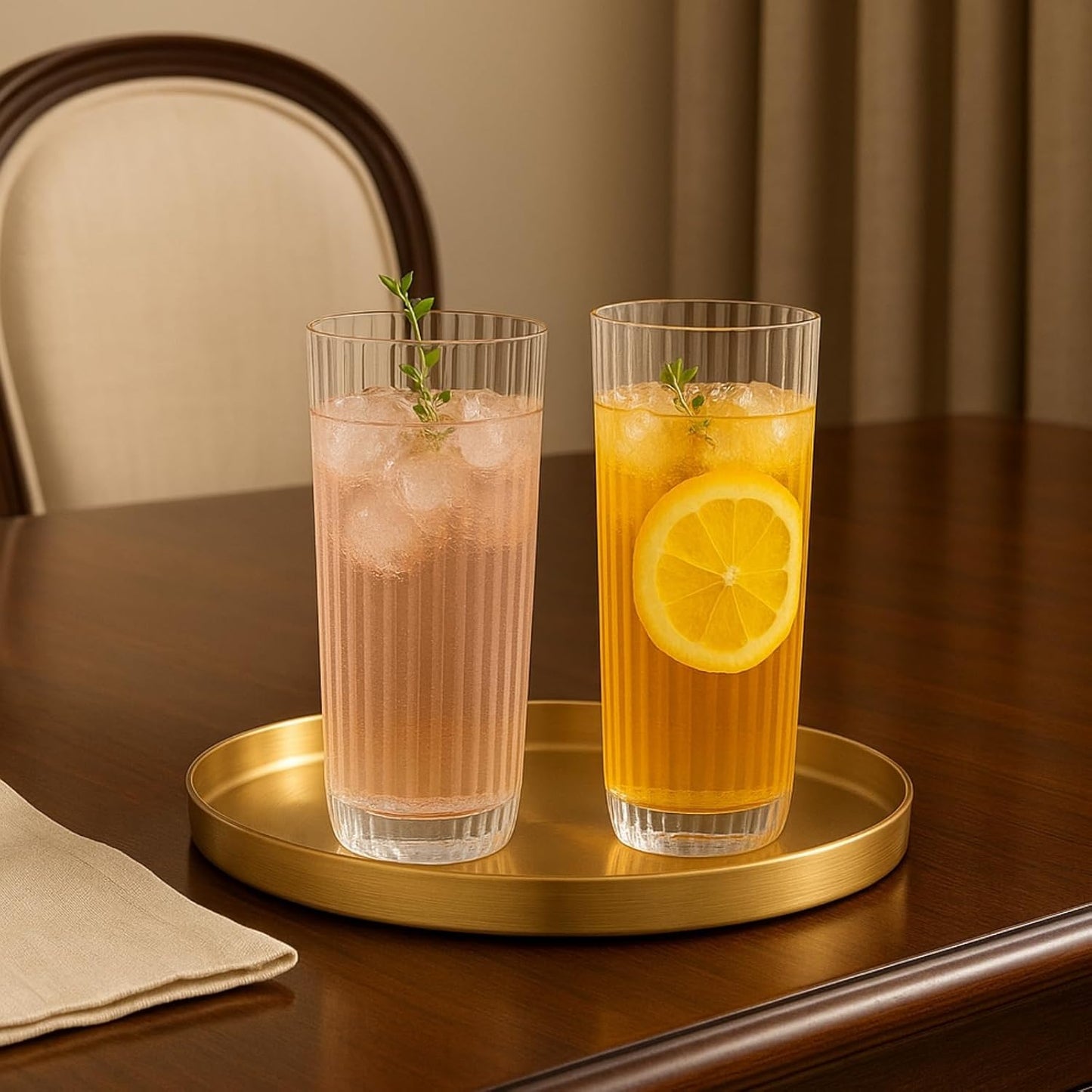 Khen Acrylic Ribbed Drinking Glasses Set of 2