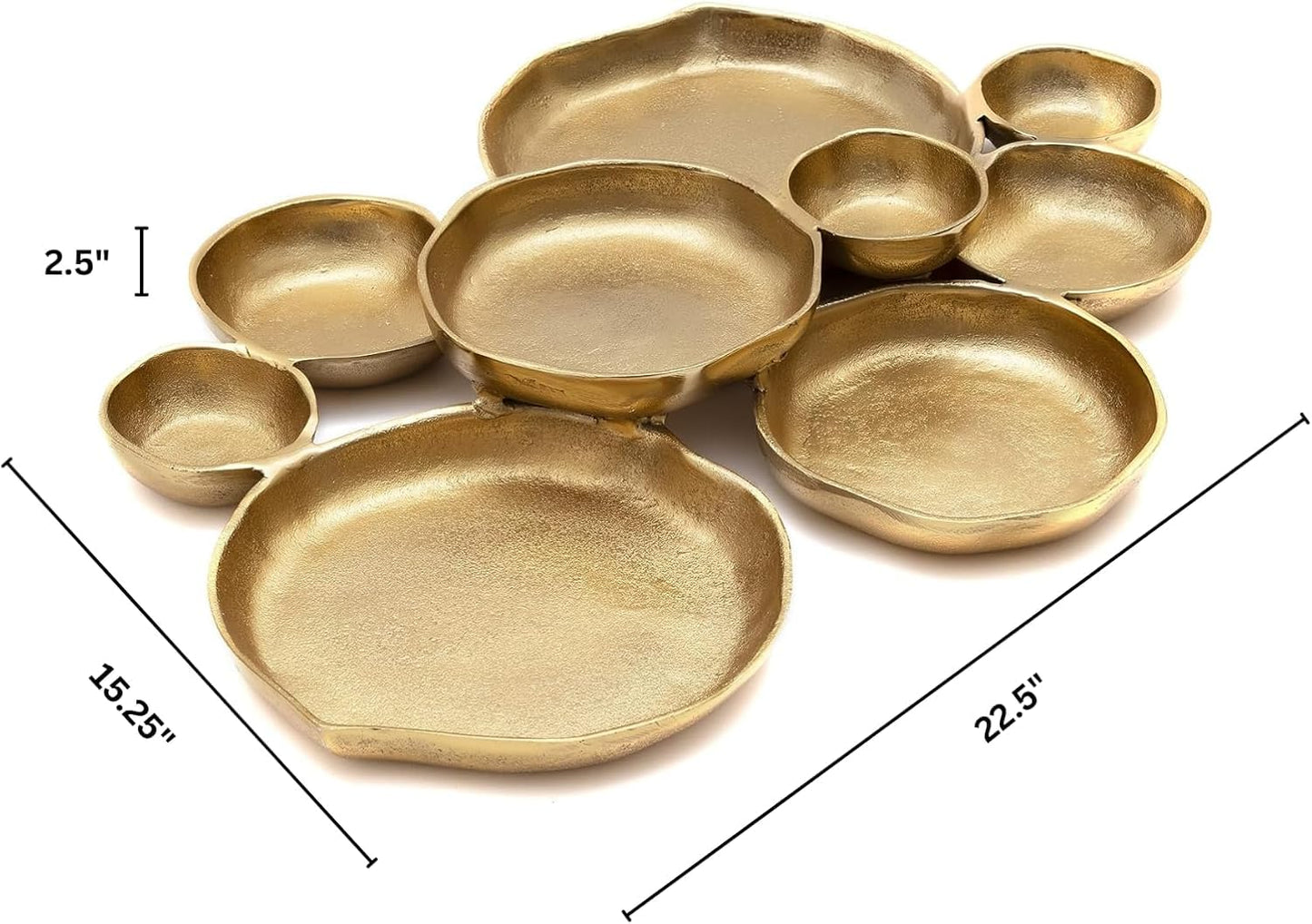 Cluster of Nine Decorative Gold Serving Bowls