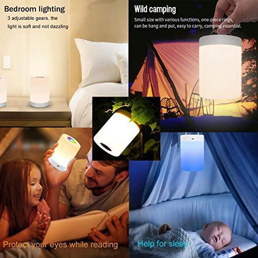 Touch dimmable table lamp by Stevvex, portable LED night light with color changing lighting on Tampa Home & Garden Store