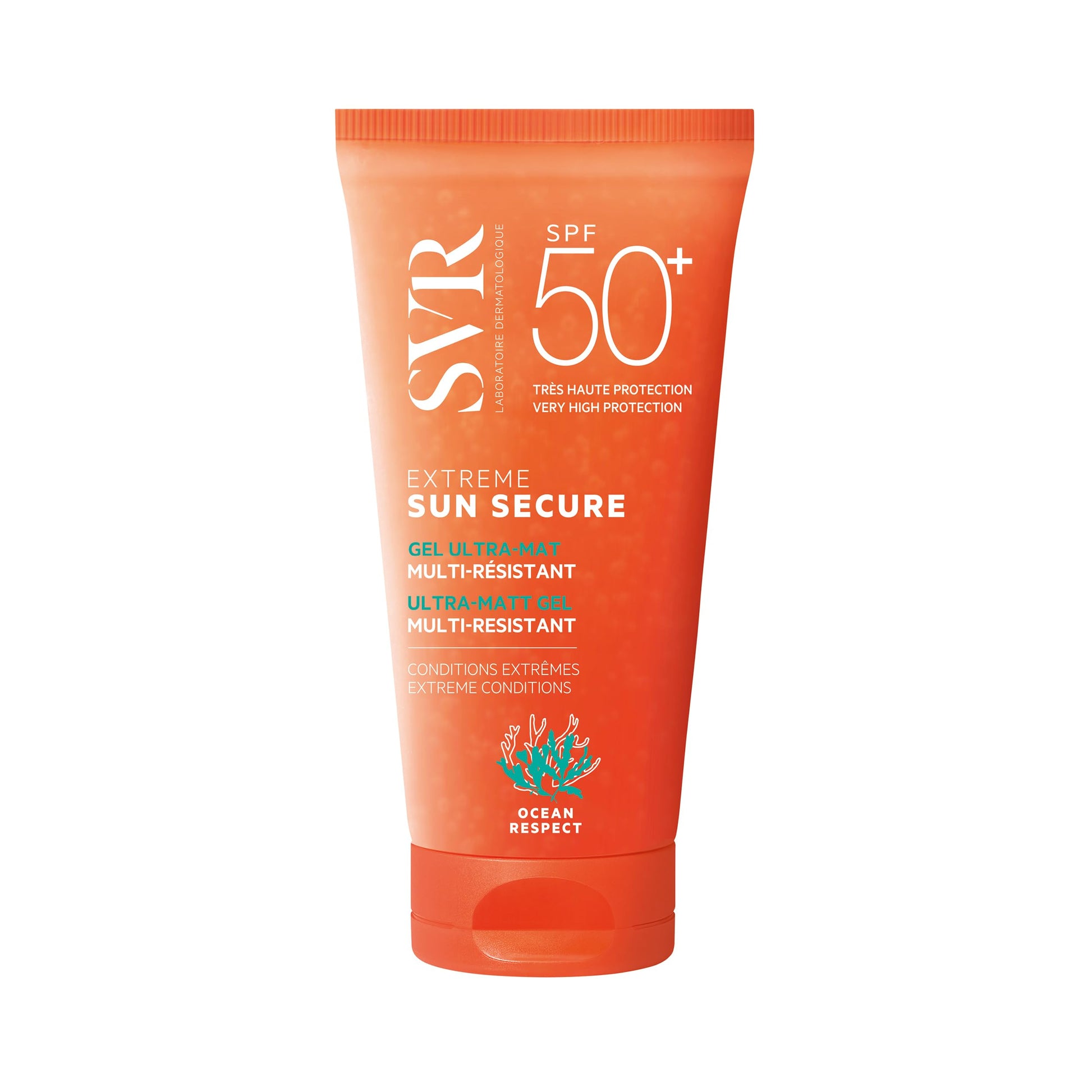 SVR Extreme Sun Secure Ultra Matte Gel Sunscreen SPF50+ orange tube with bold SPF50+ text on Tampa Home & Garden Store