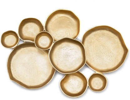 Cluster of Nine Decorative Gold Serving Bowls