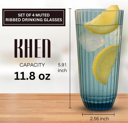 Durable And Shatterproof Ribbed Drinking Glasses