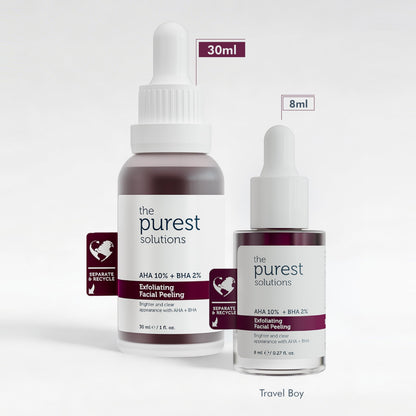 Dual-piece Purest Solutions set AHA 10% + BHA 2% exfoliating peel + HA hydrating serum Beauty Care Bag on Tampa Home & Garden Store