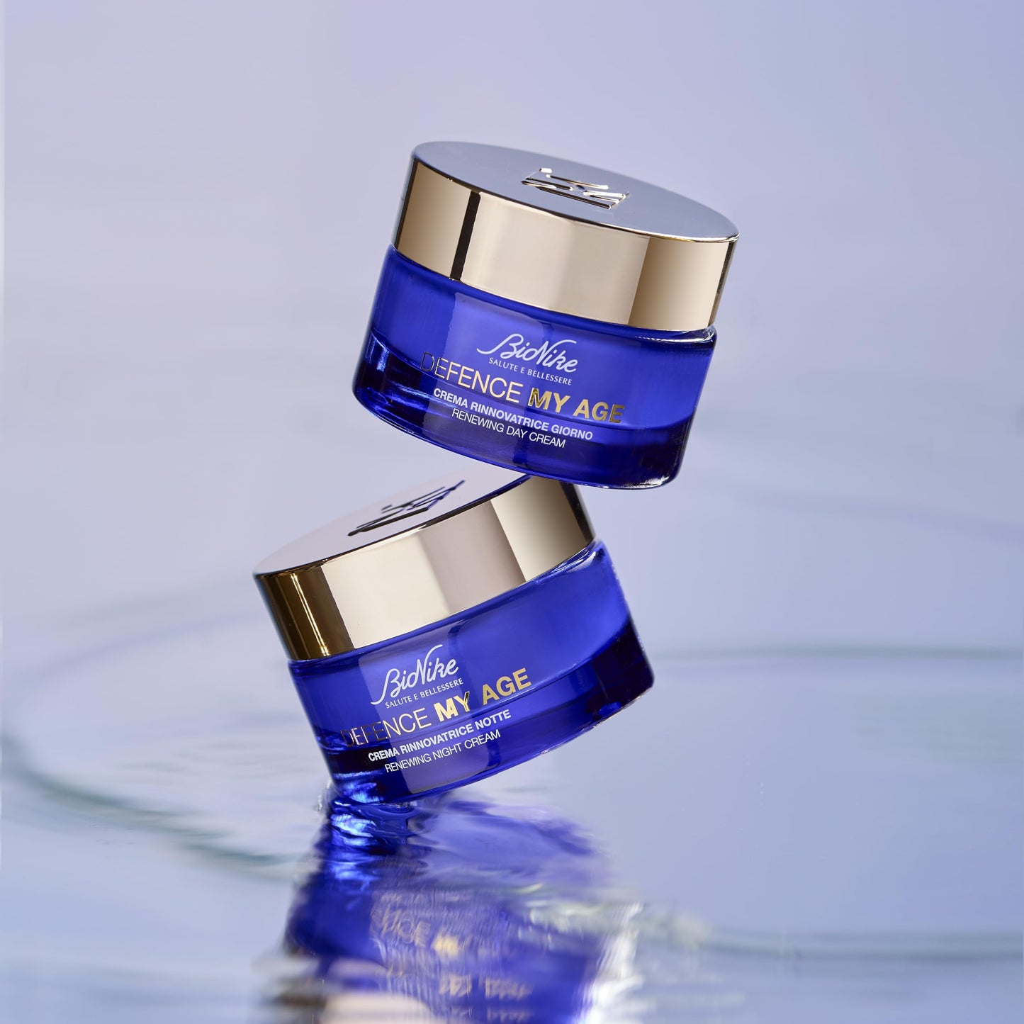 BioNike Defence My Age face cream in a blue glass jar with gold lid on Tampa Home & Garden Store