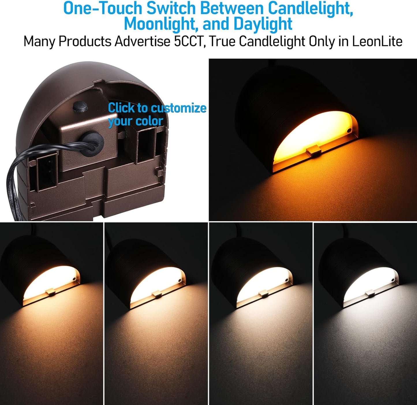 DLA04 12-Pack 5W Low Voltage LED Outdoor Fence Deck Down Lights Package, 12V LED Step Patio Landscape Lights