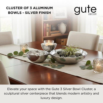 the Three Silver Bowl Cluster Snack Serving Tray