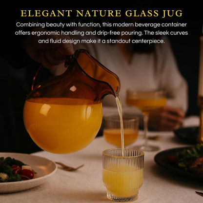 Handmade Murano Amber Glass Jug And Pitcher