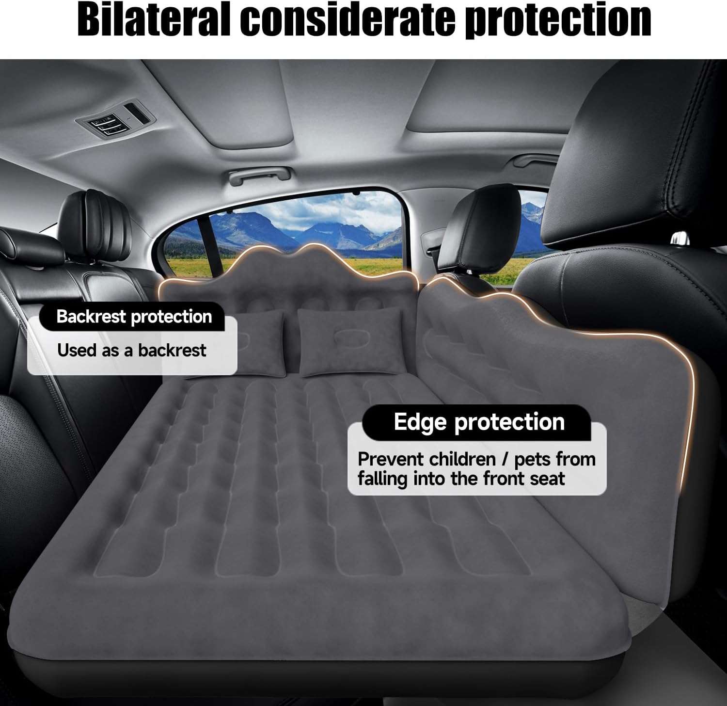 Backseat air mattress for SUV/Truck, Dikasun Outdoor, 30.31'' width, black on Tampa Home & Garden Store
