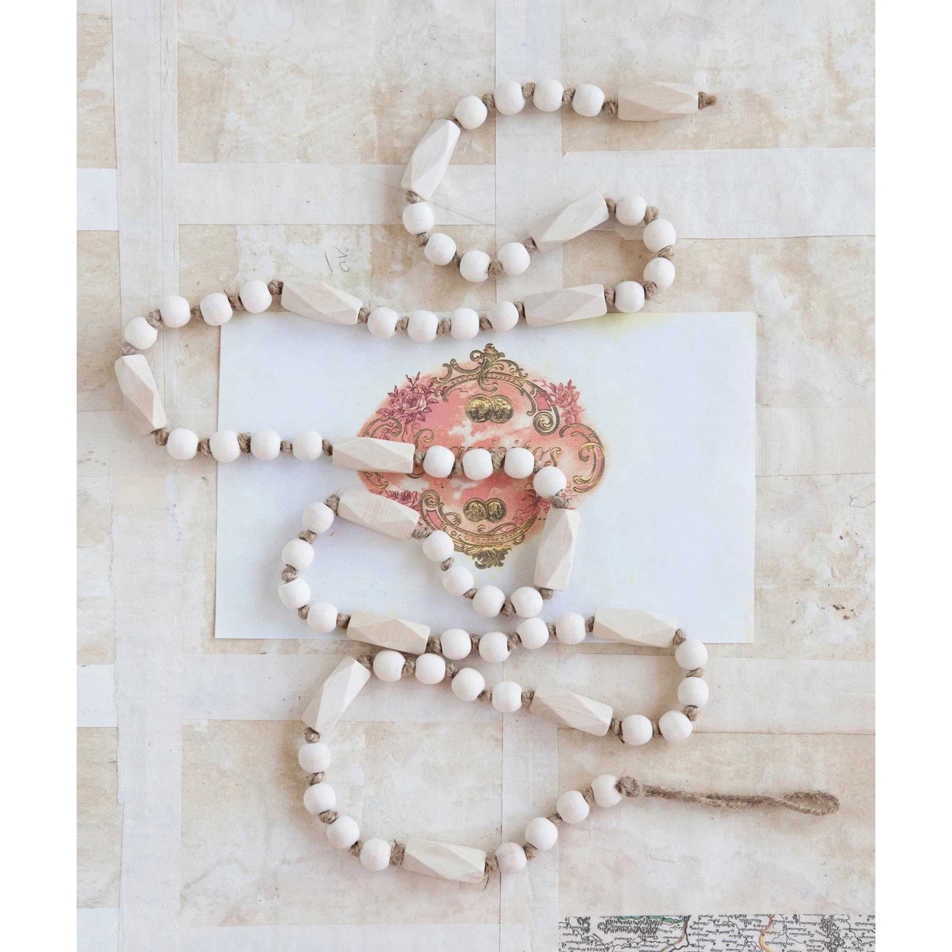 72" Paulowina Wood Bead Garland Decor - Tampa Home & Garden Store