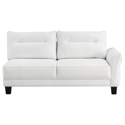 Granholm upholstered curved-arm white stationary sectional sofa with black tapered legs on Tampa Home & Garden Store