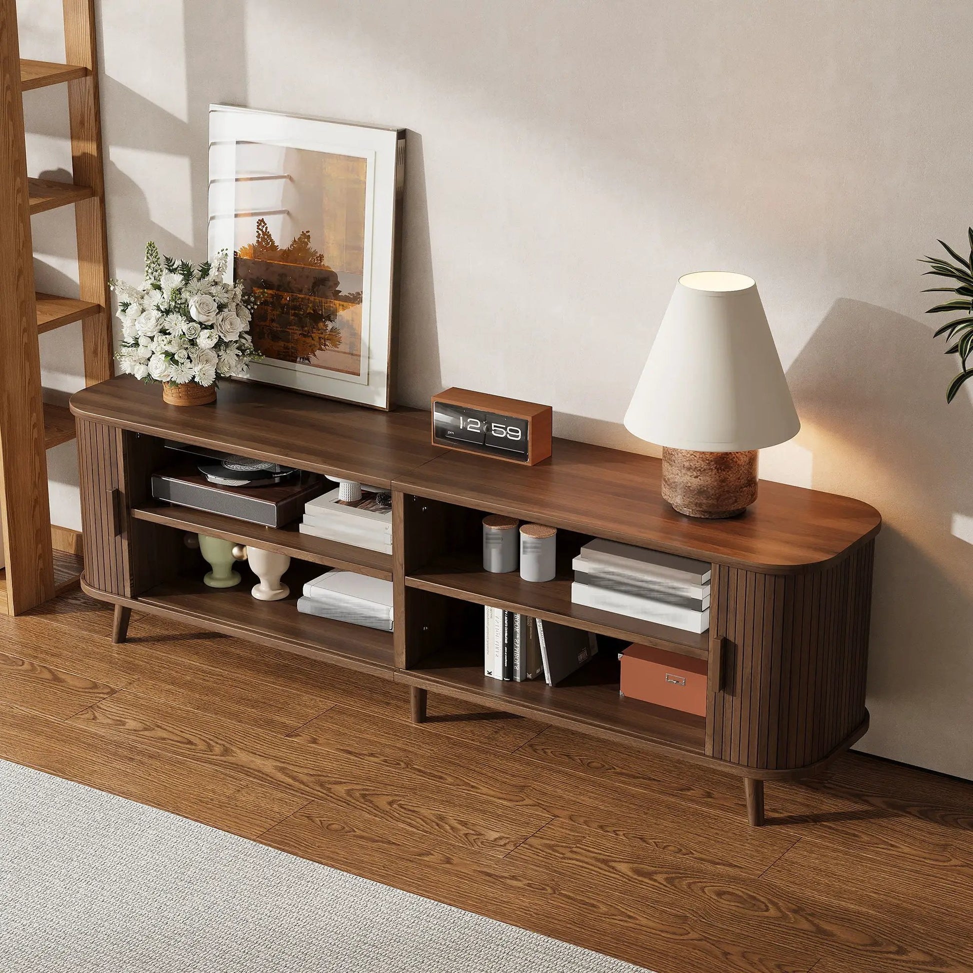 70in TV Stand media center in dark brown with storage by Unique Piece Furniture on Tampa Home & Garden Store