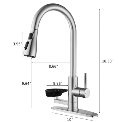 3-in-1 Kitchen Faucet with LED temp display, pull-down sprayer, glass rinser HouseOfZazla on Tampa Home & Garden Store