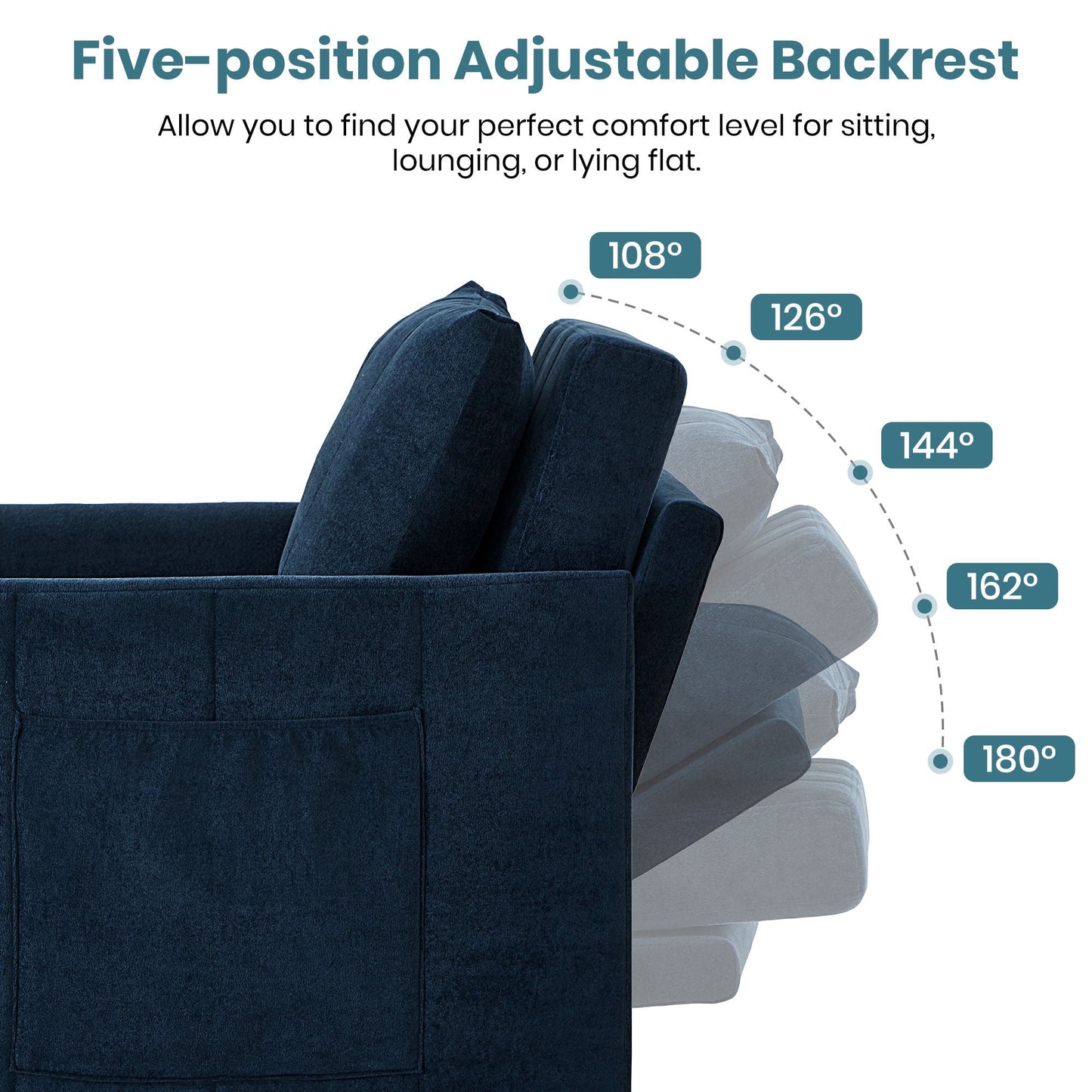 Convertible Sleeper Sofa and Storage Pockets
