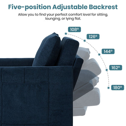 Convertible Sleeper Sofa and Storage Pockets