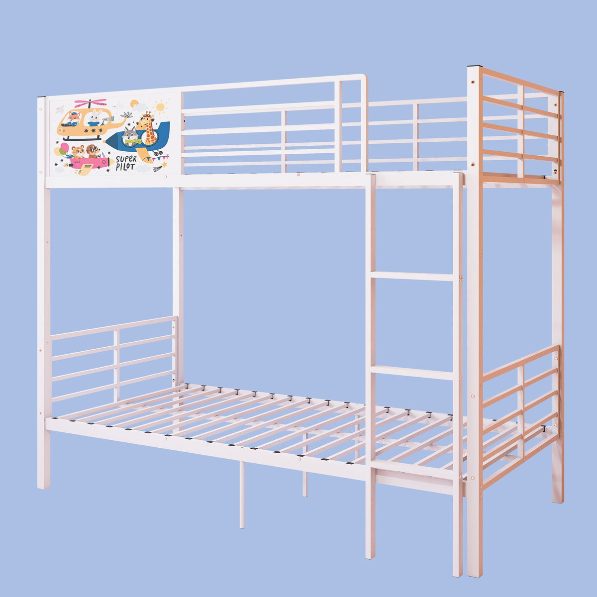 White bunk bed with ladder and guardrails; converts to 2 twin beds HouseOfZazla on Tampa Home & Garden Store