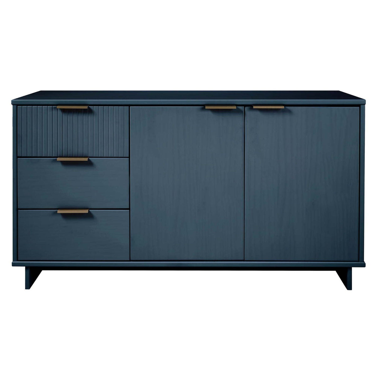 Granville Sideboard blue-gray finish with full-extension drawers and brass pulls by HouseOfZazla on Tampa Home & Garden Store