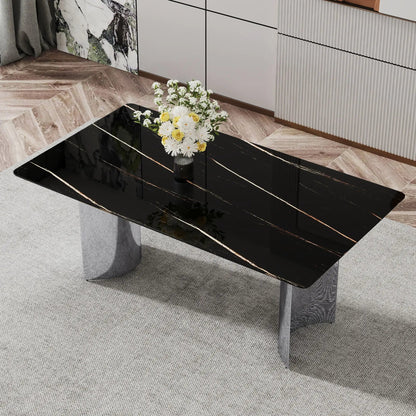 Modern Minimalist Dining Table with Marble Top