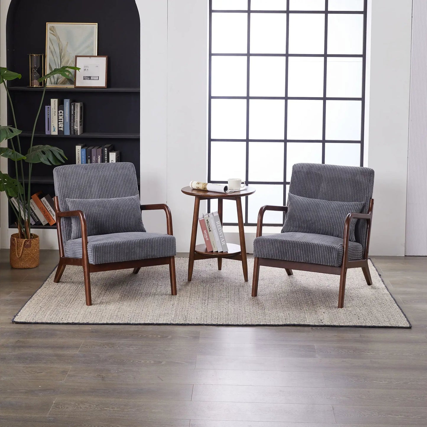 Modern Accent Chair with Pillow and Wood Frame