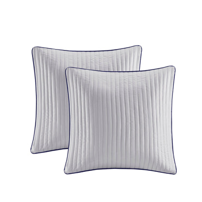 Navy 12 Piece Cotton Comforter Set and Queen Bed