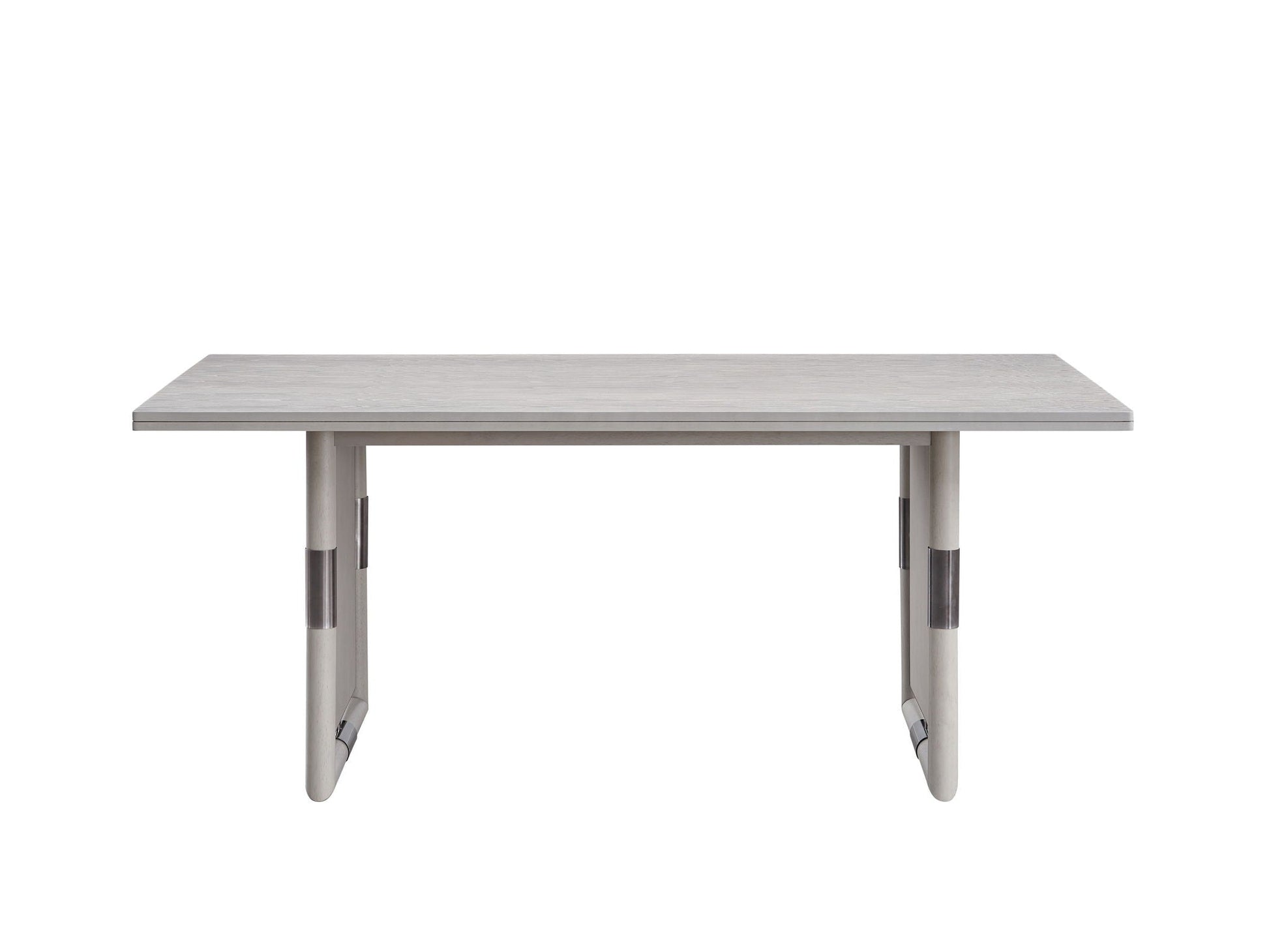 Marta Dining Table Natural Finish with rectangular wood top and metal legs by HouseOfZazla on Tampa Home & Garden Store