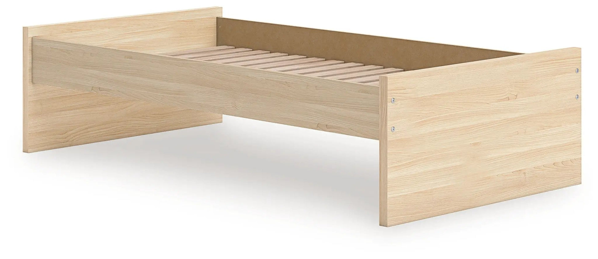 Onita Platform Bed, natural oak wood finish with slatted base on Tampa Home & Garden Store