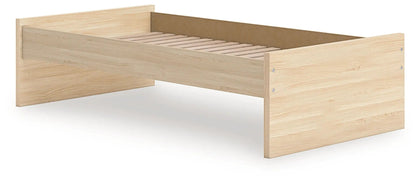 Onita Platform Bed, natural oak wood finish with slatted base on Tampa Home & Garden Store