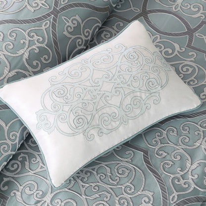 Blue King 12 Piece Comforter and Cotton Sheets