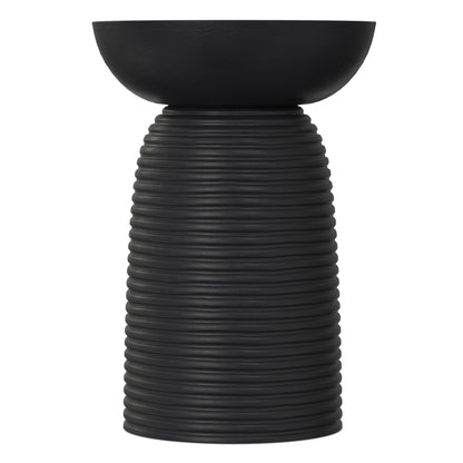 Ribbed Accent Table black textured pedestal by HouseOfZazla on Tampa Home & Garden Store