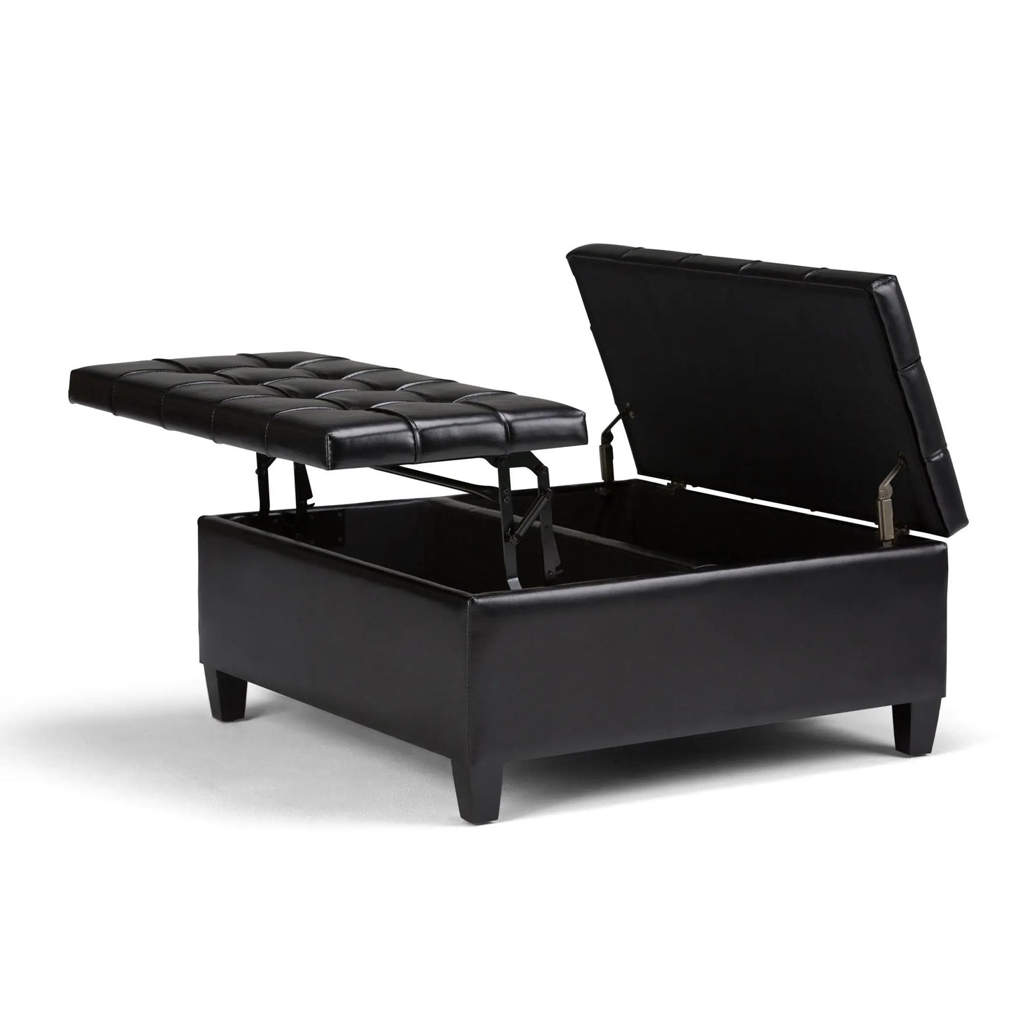 Harrison Large Coffee Table Storage Ottoman black leather lift-top by Unique Piece Furniture on Tampa Home & Garden Store