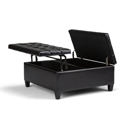 Harrison Large Coffee Table Storage Ottoman black leather lift-top by Unique Piece Furniture on Tampa Home & Garden Store