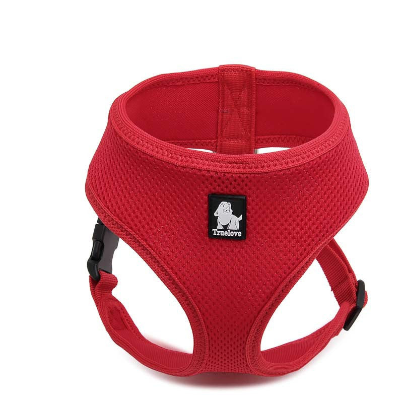 Breathable dog harness with small sling for small and medium dogs in red mesh, TrueLove badge on Tampa Home & Garden Store