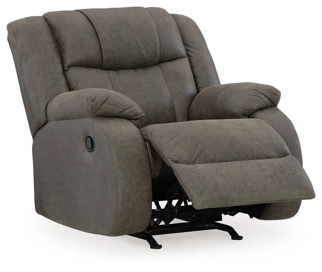 First Base Gunmetal Rocker Recliner by Unique Piece Furniture, gray fabric reclining chair on Tampa Home & Garden Store