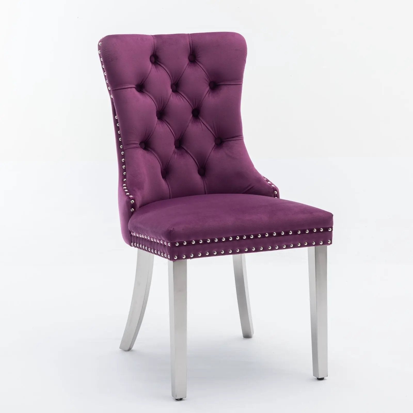 Nikki upholstered dining chair set, purple velvet, 2 chairs, Unique Piece Furniture on Tampa Home & Garden Store