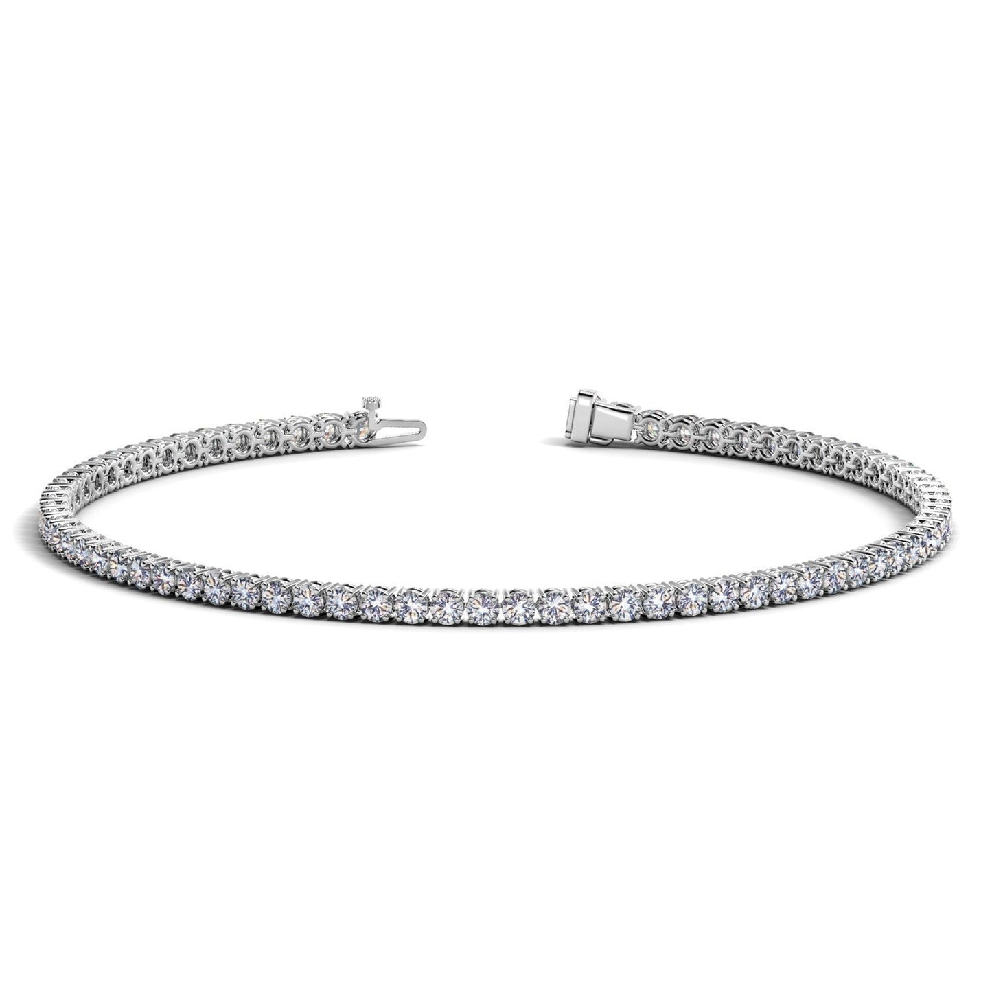 Lab-grown round diamond tennis bracelet in 14k white gold, 2 cctw F/G VS2-SI1 by Bids.com on Tampa Home & Garden Store