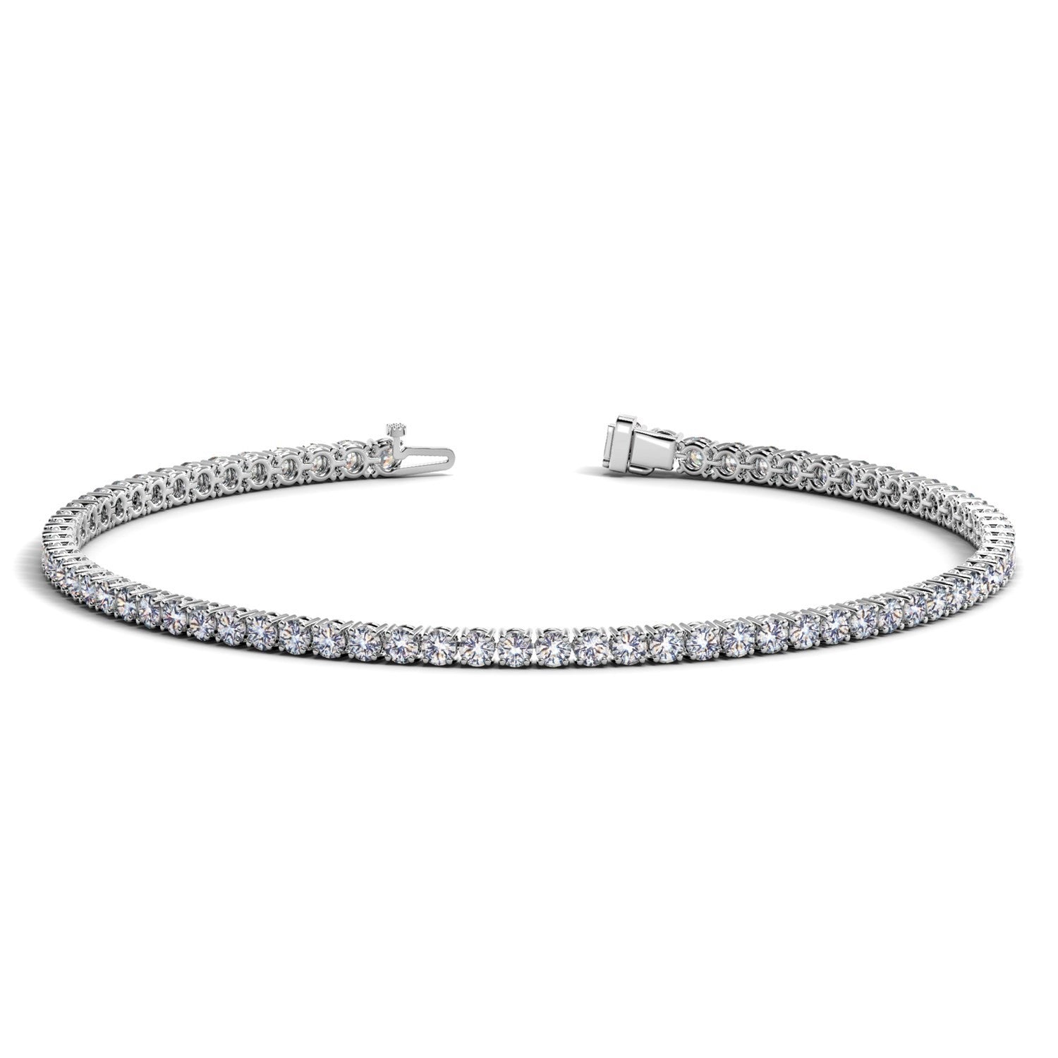 Lab-grown round diamond tennis bracelet in 14k white gold, 2 cctw F/G VS2-SI1 by Bids.com on Tampa Home & Garden Store