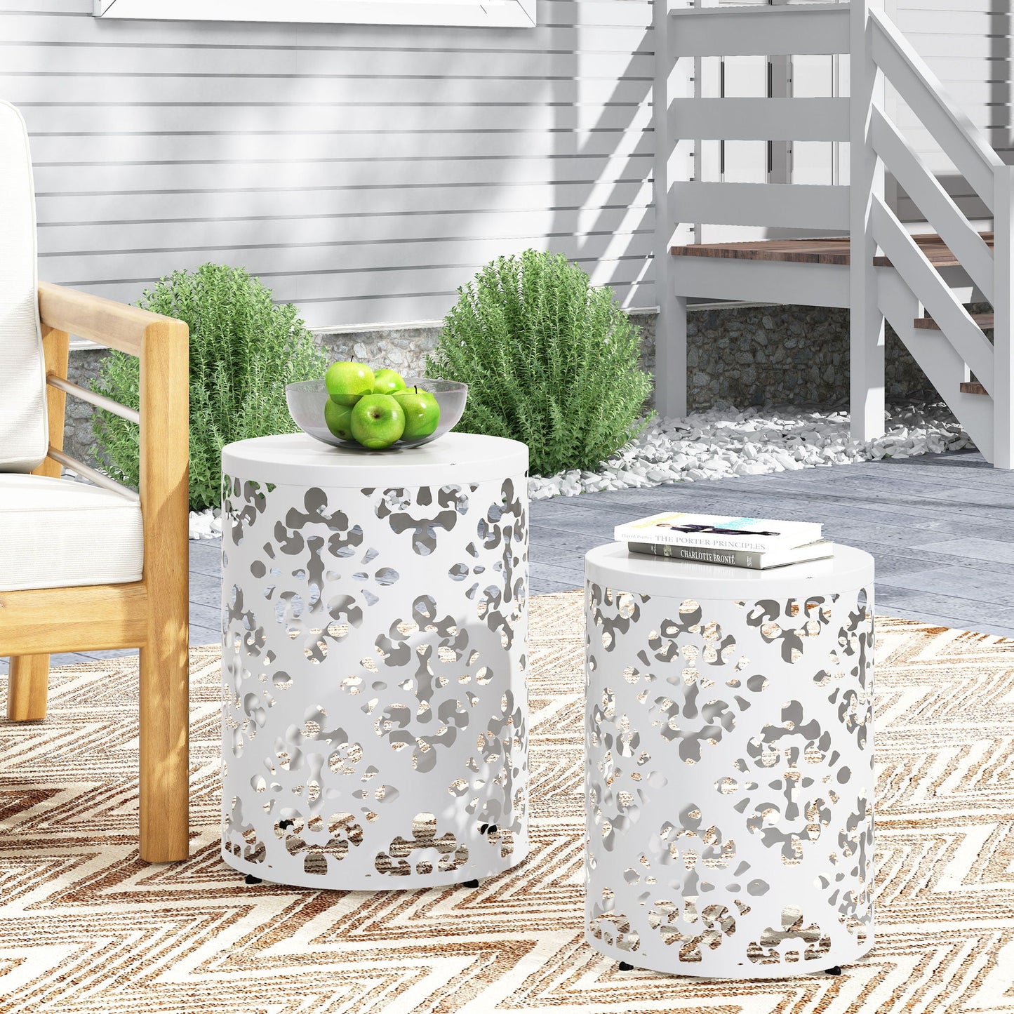 Modern Metal Outdoor End Table For The Patio