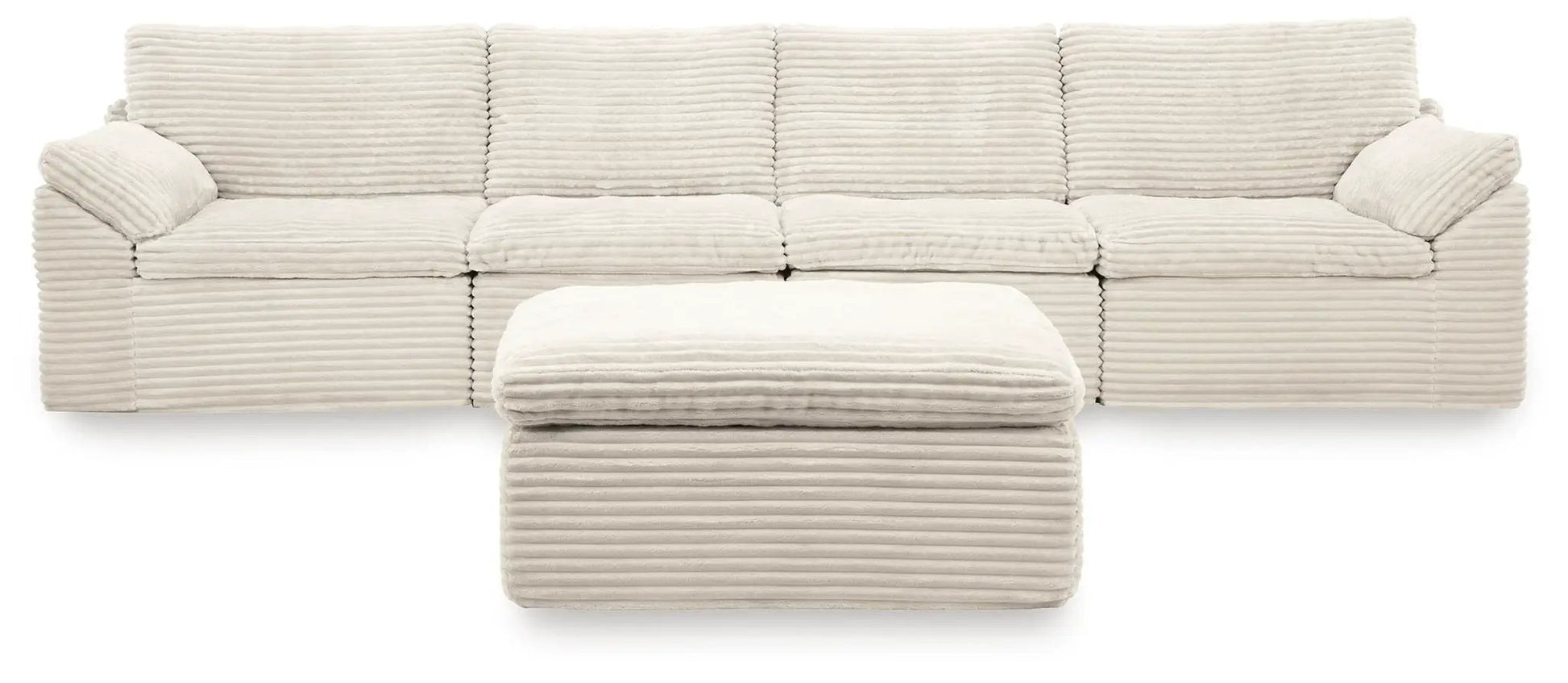 Fannin ivory corduroy 4-piece sectional with ottoman by Unique Piece Furniture on Tampa Home & Garden Store