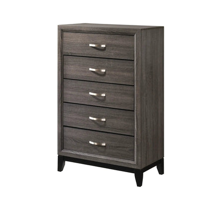 Contemporary 5 Drawer Tall Chest with Finish