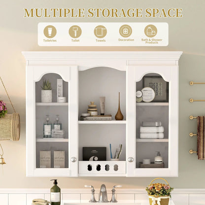 Wall Mounted Medicine Cabinet With Glass Doors