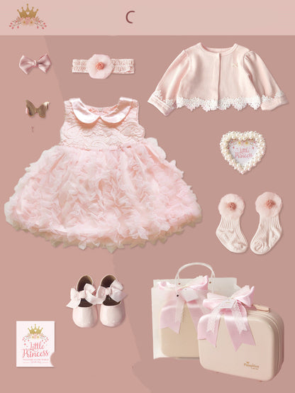 Little Princess pink lace dress gift set with cardigan, headband, socks, shoes on Tampa Home & Garden Store