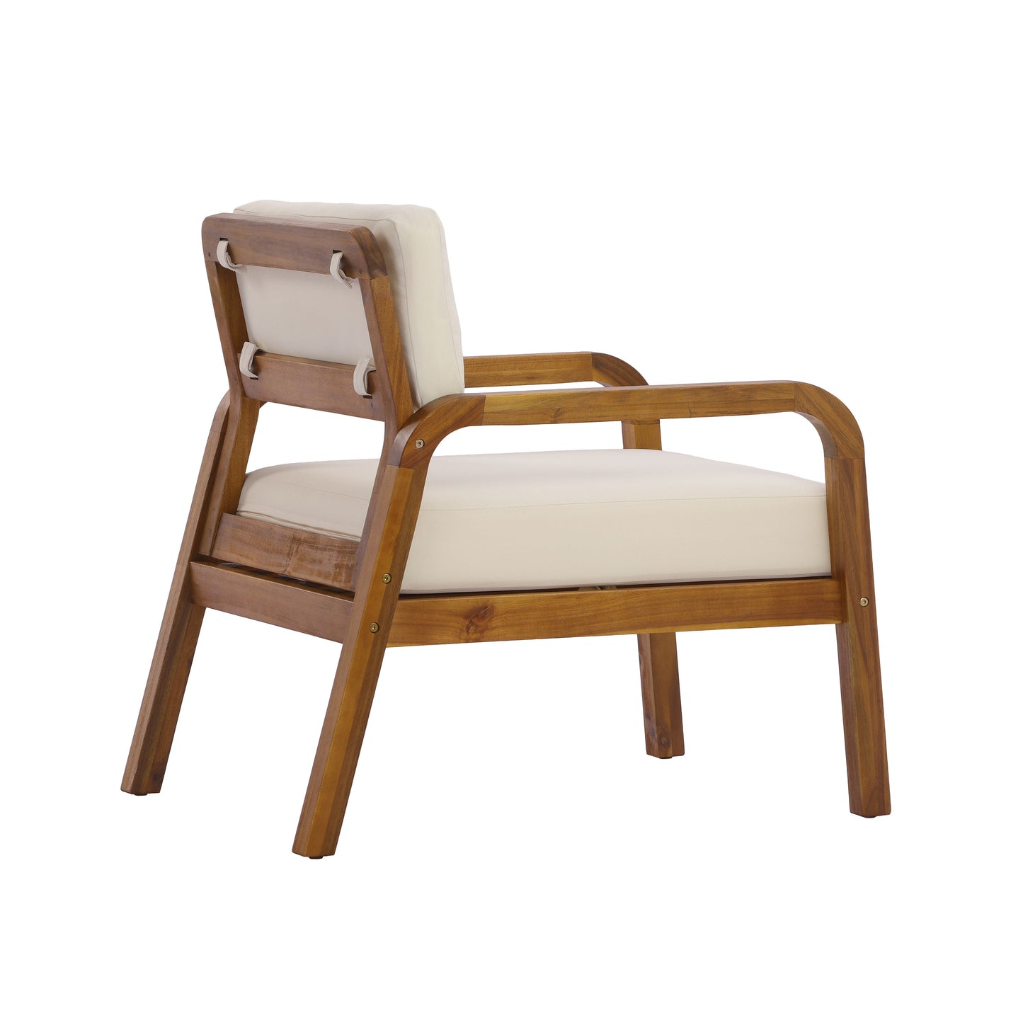 Outdoor Acacia Wood Armchair with a Soft Cushion