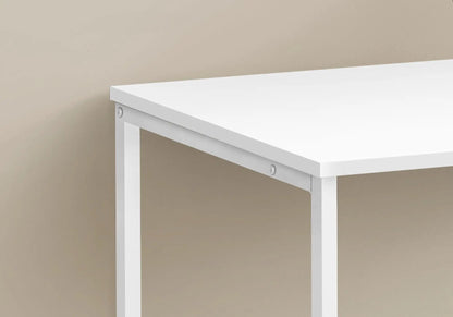 White computer desk with metal frame, contemporary home office desk on Tampa Home & Garden Store