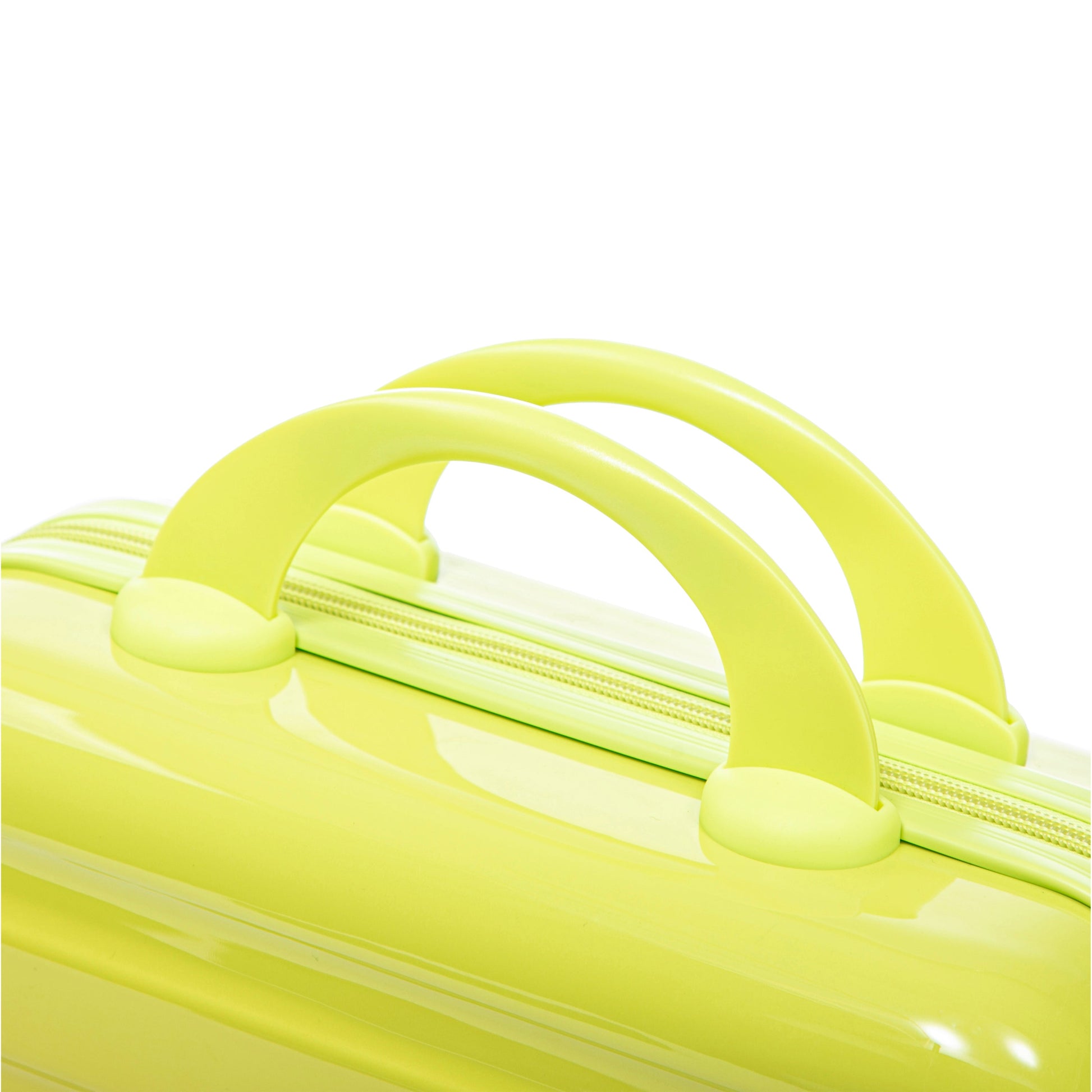 2-piece PC Spinner Wheel Luggage Set yellow hard-shell with curved handles and zipper detail on Tampa Home & Garden Store