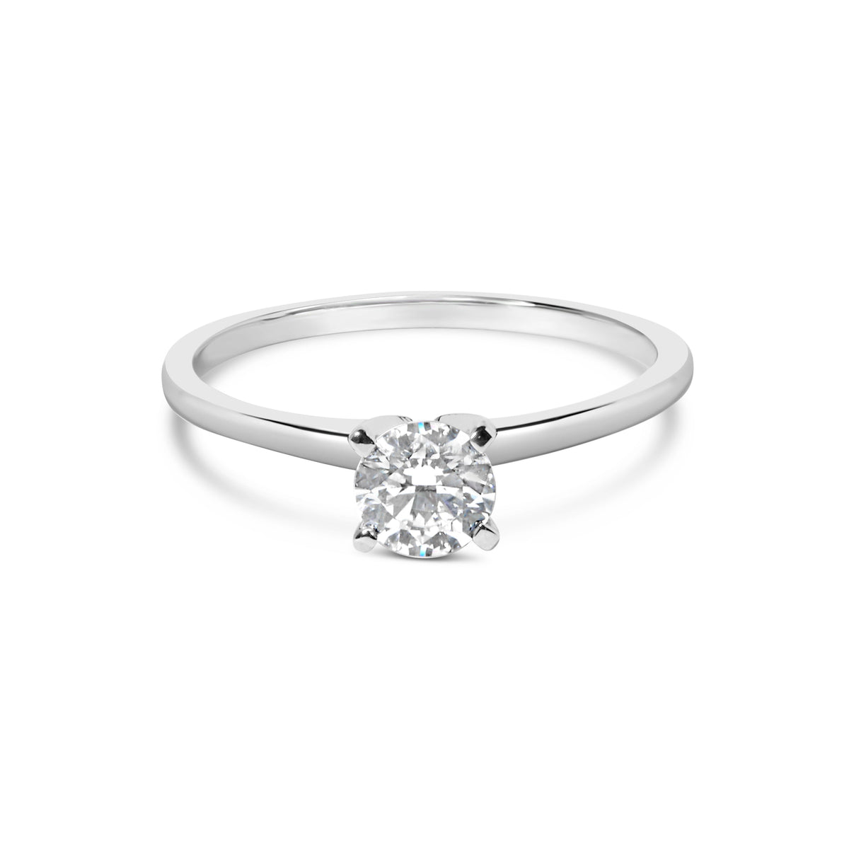 Ring, 14K white gold lab-grown diamond solitaire, 1/2 cttw, round, 4-prong, size 7 on Tampa Home & Garden Store