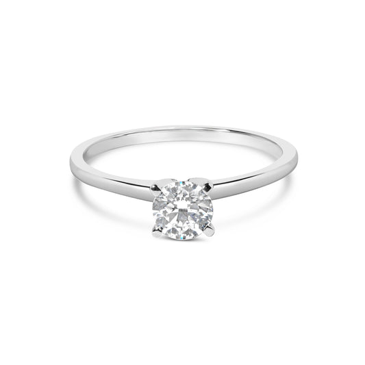 Ring, 14K white gold lab-grown diamond solitaire, 1/2 cttw, round, 4-prong, size 7 on Tampa Home & Garden Store